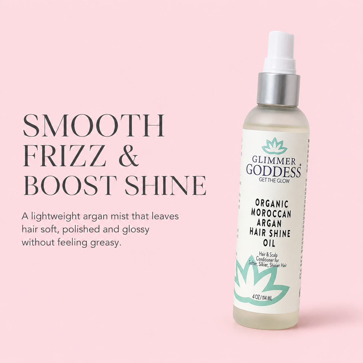Organic Argan Oil Hair Shine Spray – Frizz Control & Hydrating Gloss