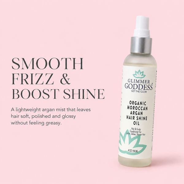 Organic Argan Oil Hair Shine Spray – Frizz Control & Hydrating Gloss