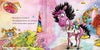 Interior pages of The Hairdresser for Unicorns children's picture book showing Sparkle the unicorn