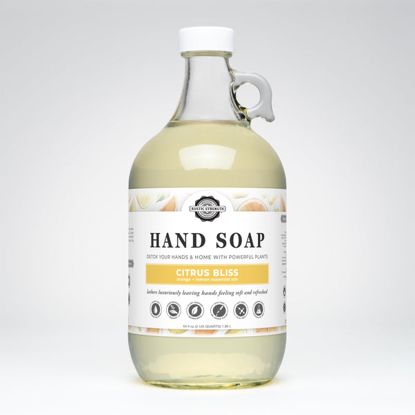 Rustic Strength Citrus Bliss natural hand soap half-gallon — SLS-free, vegan, biodegradable formula