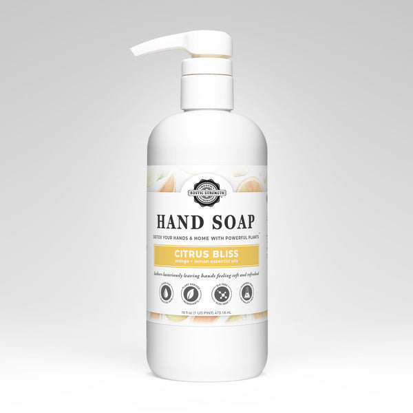 Rustic Strength Citrus Bliss Natural Liquid Hand Soap 16oz bottle with lemon and orange essential oils