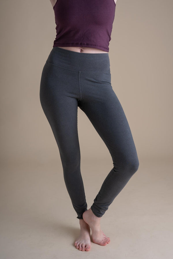 Eco-Friendly Hemp Yoga Leggings in Concrete - Anti-Odor & Durable, Made in USA