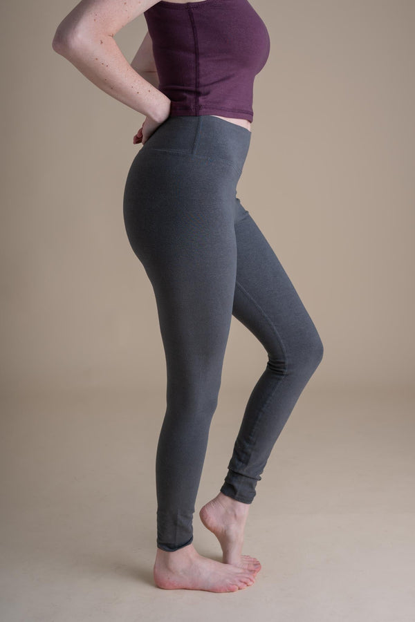Eco-Friendly Hemp Yoga Leggings in Concrete - Anti-Odor & Durable, Made in USA