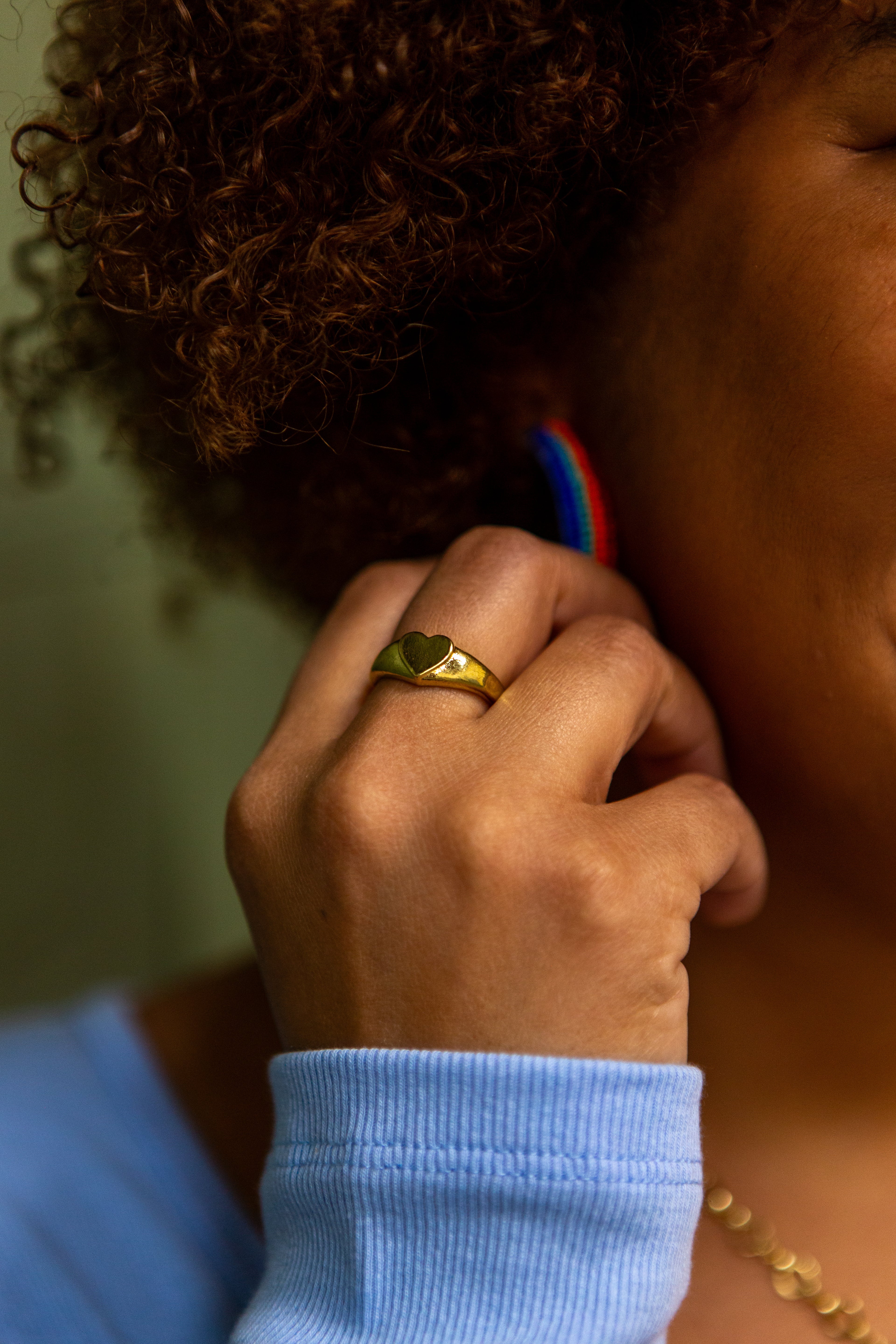 Adjustable gold-plated heart ring by Fair Anita — sustainable, nickel-free jewellery gift under $20