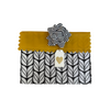 EverWrap wooden gold heart tag attached to an EverEnvelope reusable gift bag
