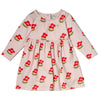 Mon Coeur recycled jersey floral baby dress — front view, long sleeve with watercolour print