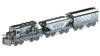 Heavy Loco Freight Train model with cargo cars assembled