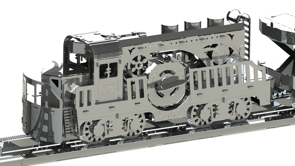 Close-up of the Heavy Loco Freight Train mechanical build