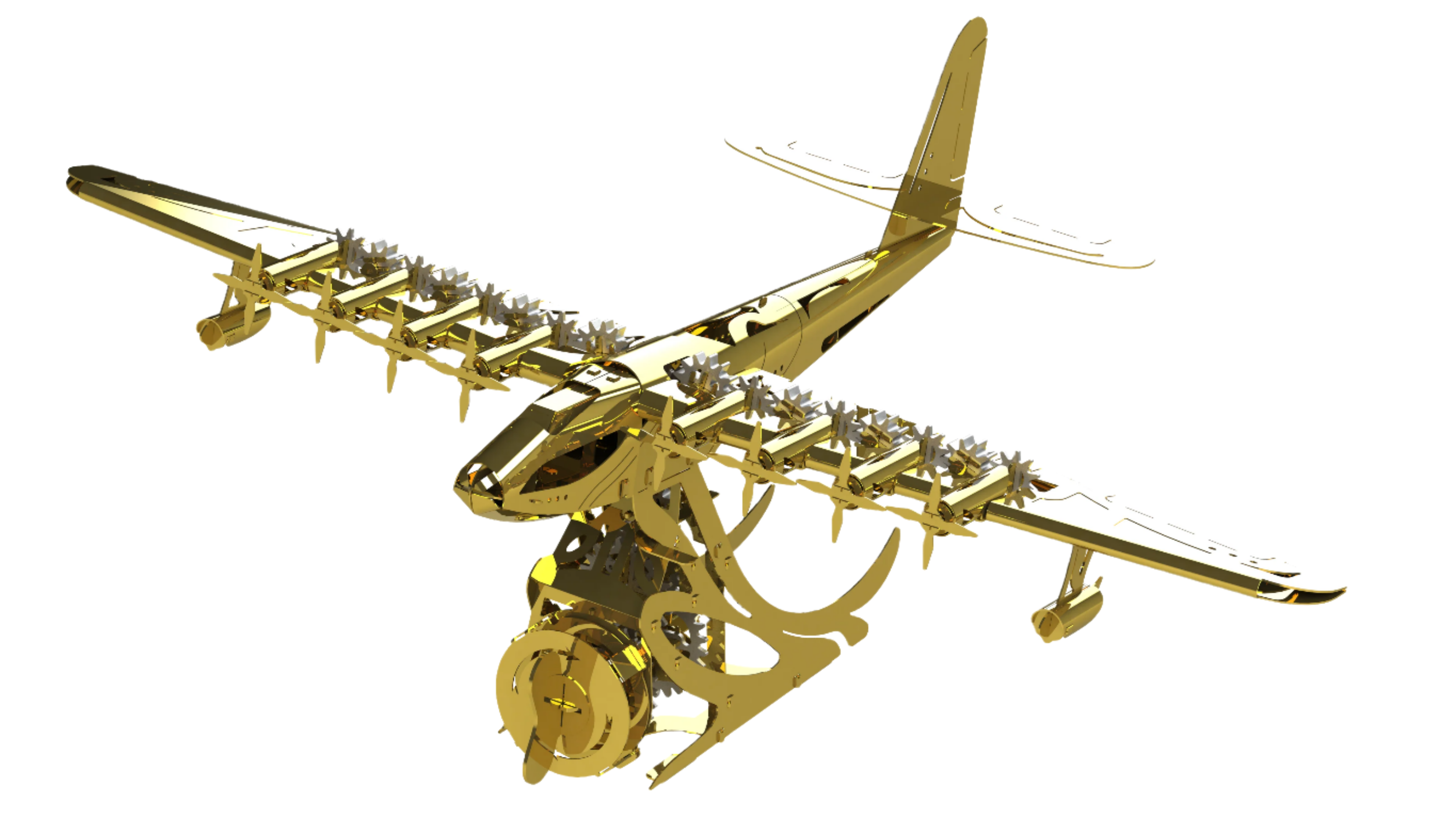 Assembled Aurum Wings Celestial Hercules gold model aircraft