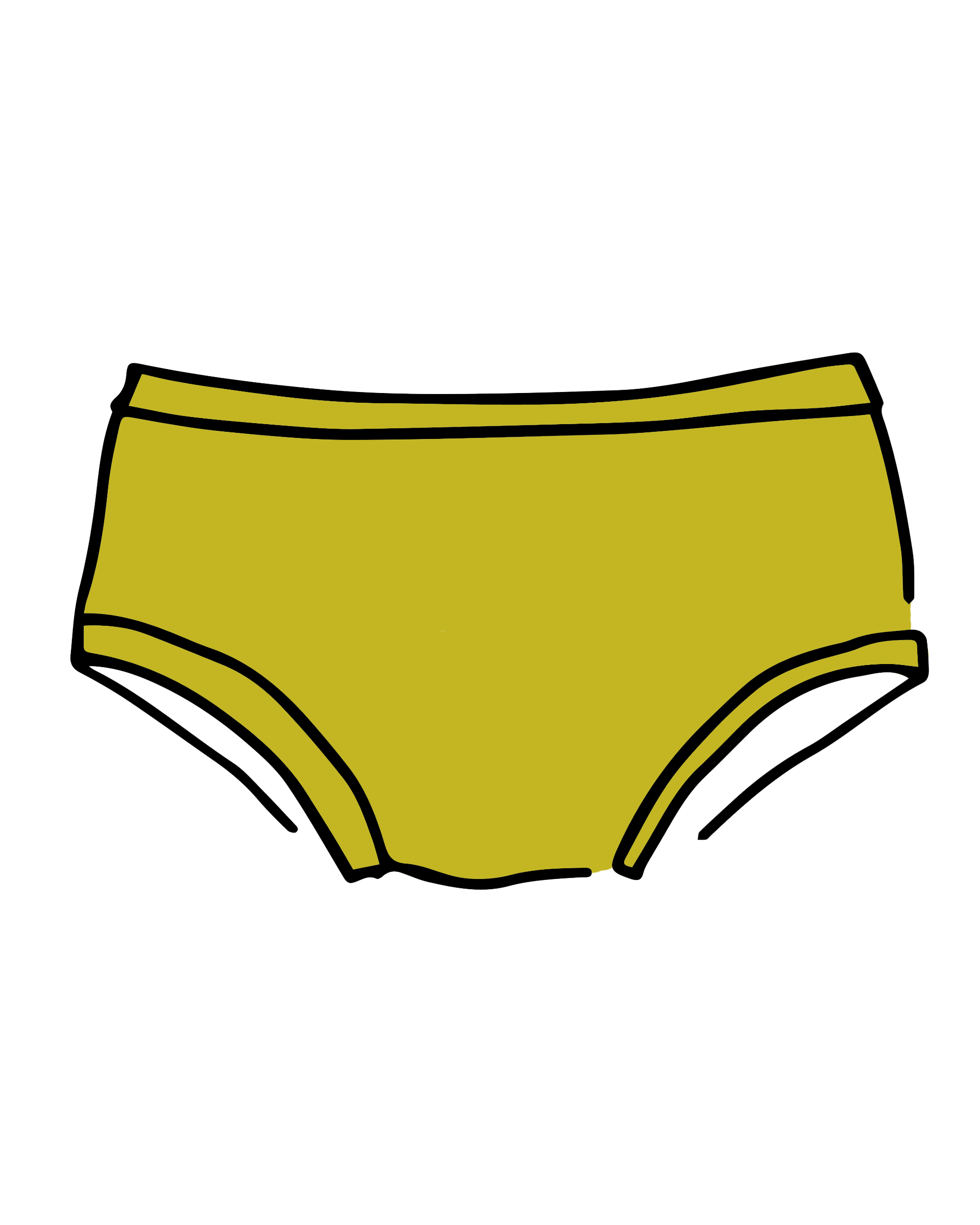 Thunderpants USA Star Fruit Women's Hipster underwear in vibrant yellow chartreuse, product flat lay