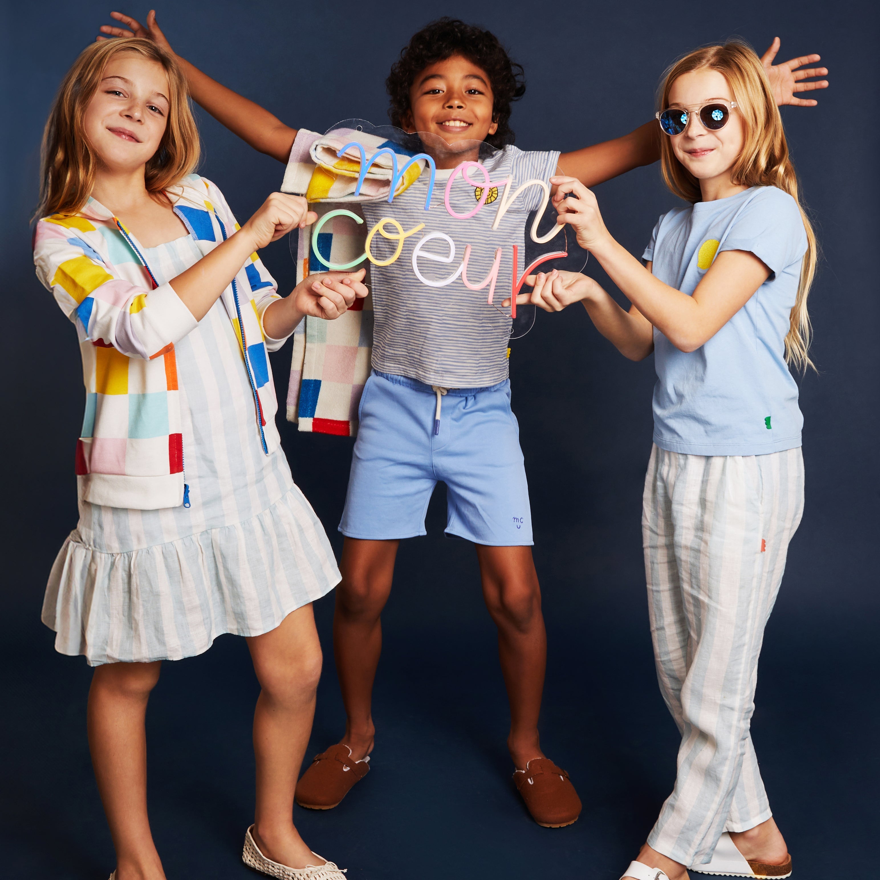 Linen Cabana Stripe Strappy Kid Dress