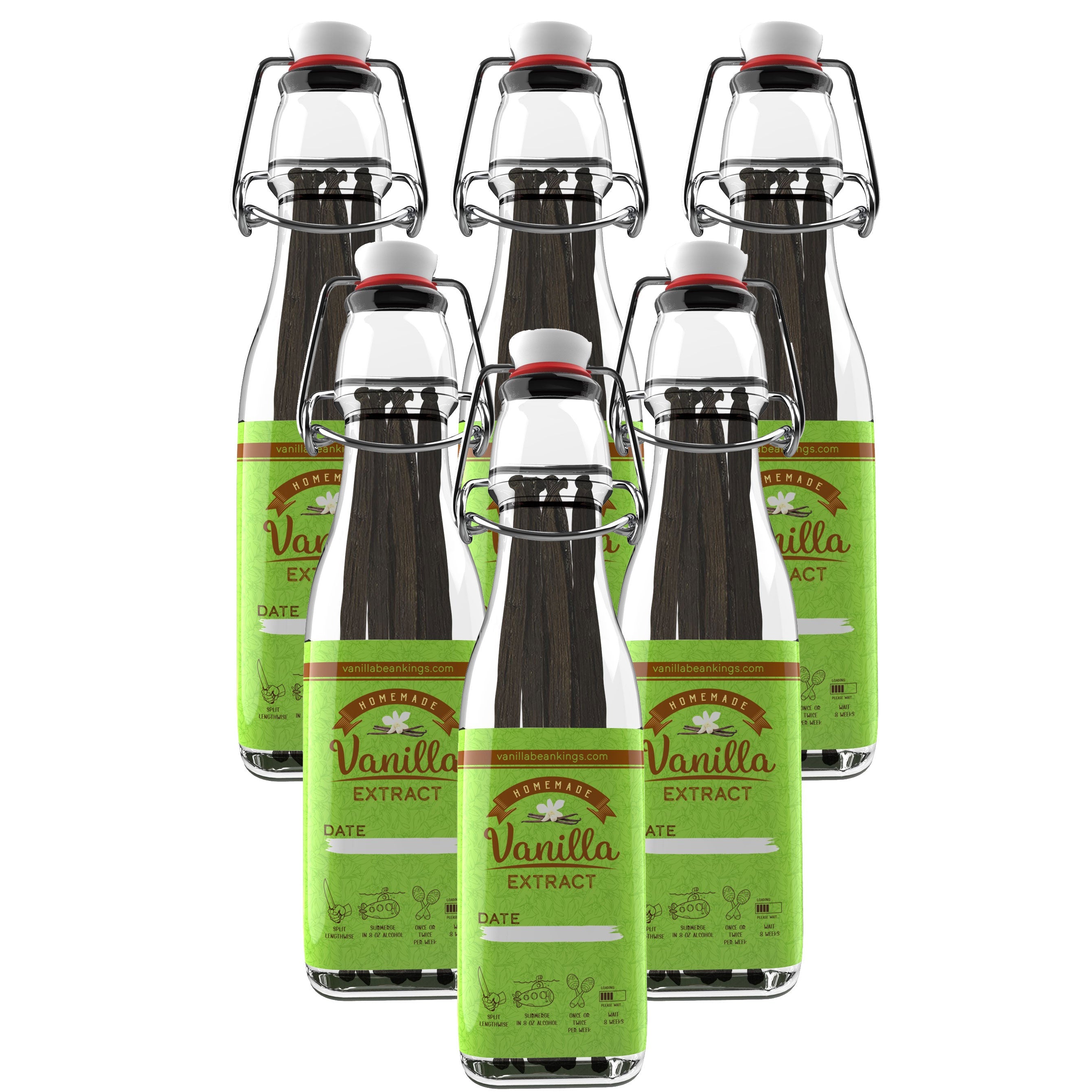 Homemade Vanilla Extract Kit with Organic Madagascar Vanilla Beans