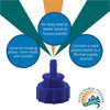 Close-up of Blumat bottle cap adapter thread compatible with standard plastic bottles