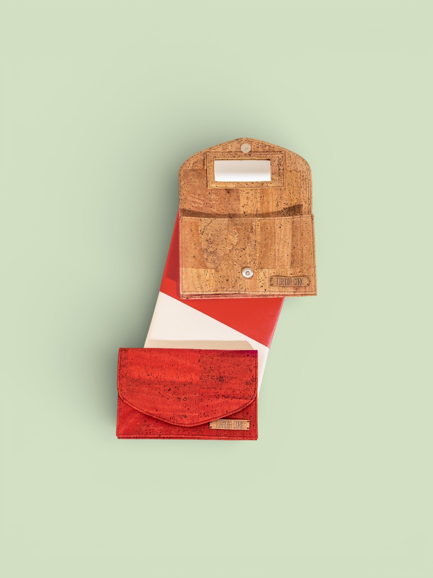 Glam Cosmetic Bag | Sustainable Cork Makeup Pouch with Removable Mirror