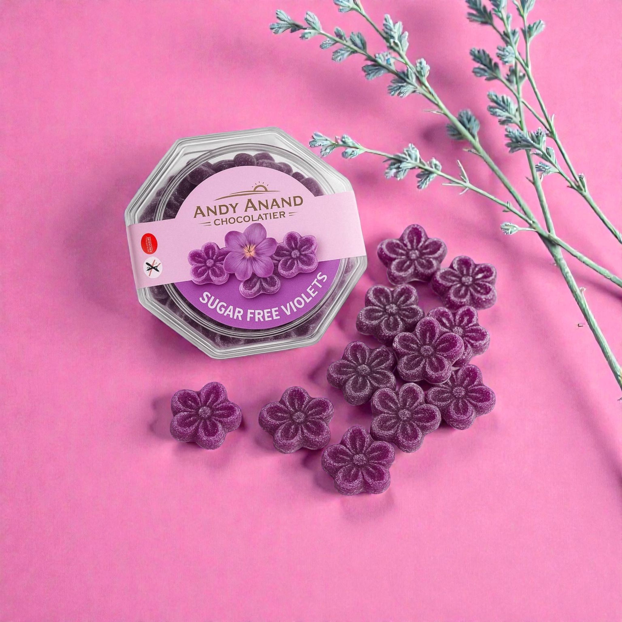 Sugar-Free Violet Candy | Authentic European Floral Dragées (3-Pack)