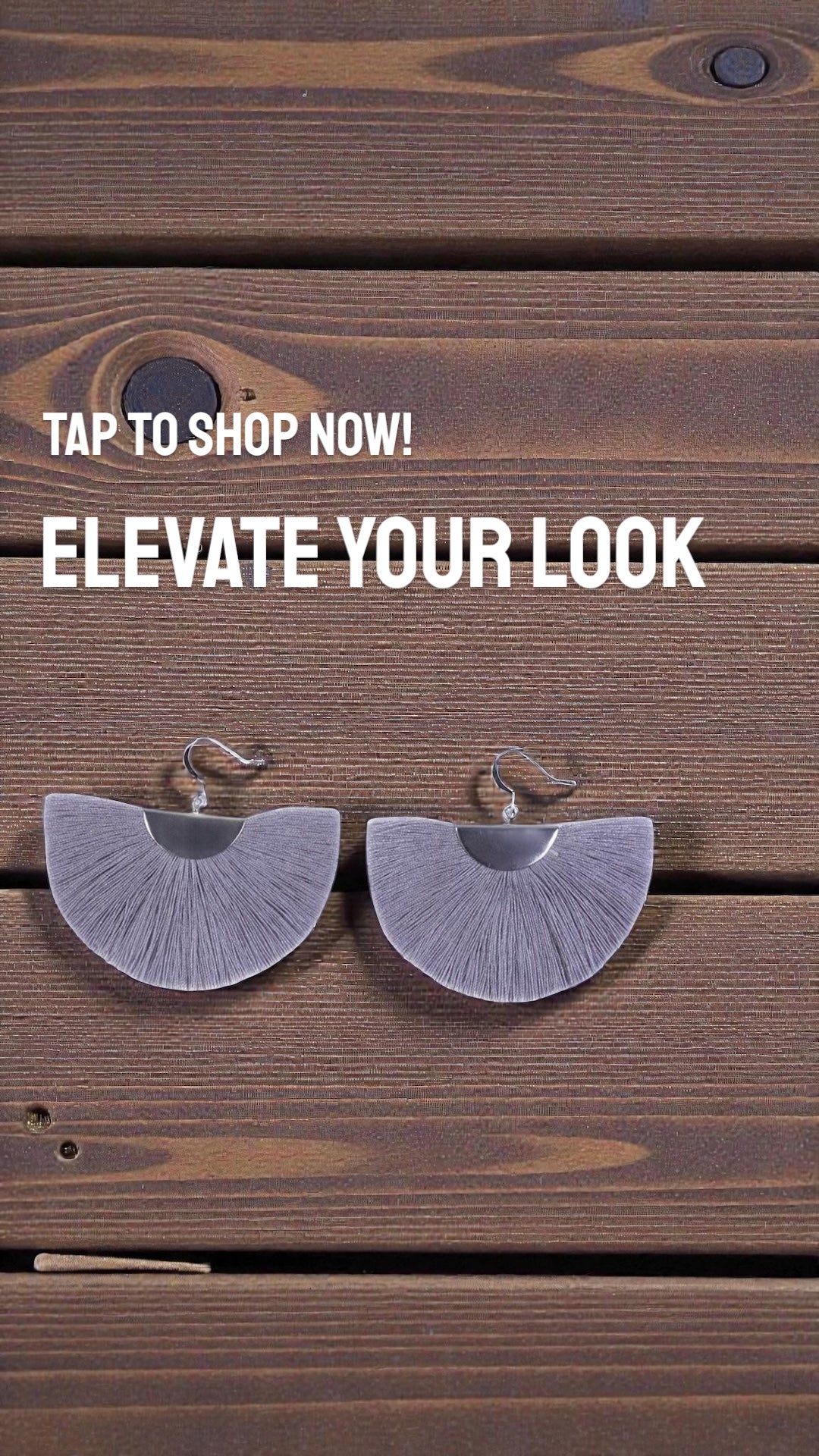 Silver Half Moon Fan Earrings