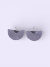 Silver Half Moon Fan Earrings