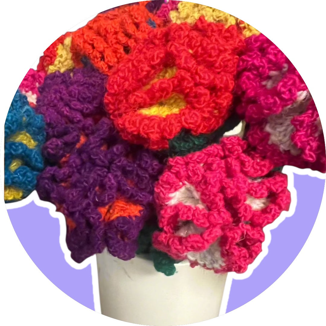 🌸 Handmade Fair Trade Wool Carnation – Eco-Friendly Crocheted Flower Décor (Forever Flowers | Ethical & Sustainable Gift)