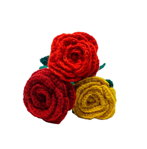 🌹 Handmade Fair Trade Wool Rose – Eco-Friendly Crocheted Flower Décor  (Forever Flower | Ethical & Sustainable Gift)