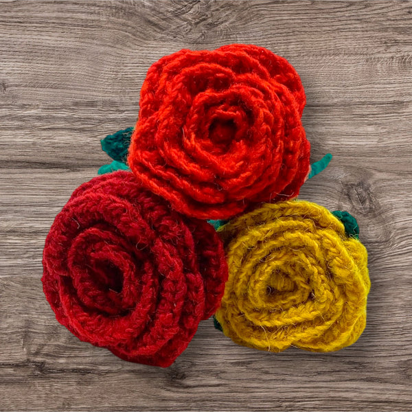 🌹 Handmade Fair Trade Wool Rose – Eco-Friendly Crocheted Flower Décor  (Forever Flower | Ethical & Sustainable Gift)