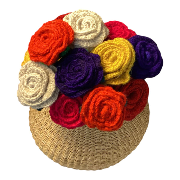 🌹 Handmade Fair Trade Wool Rose – Eco-Friendly Crocheted Flower Décor  (Forever Flower | Ethical & Sustainable Gift)