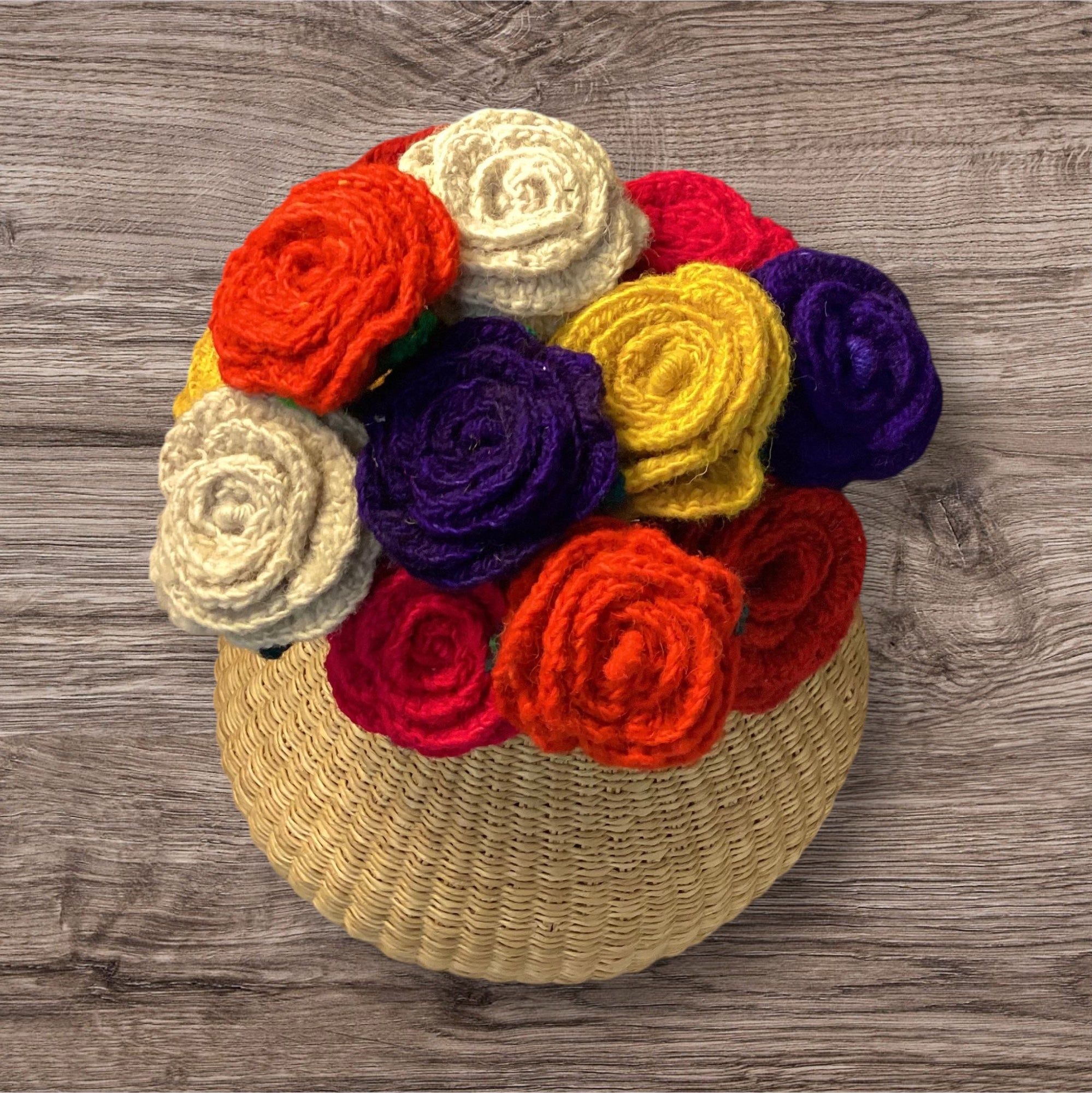 🌹 Handmade Fair Trade Wool Rose – Eco-Friendly Crocheted Flower Décor  (Forever Flower | Ethical & Sustainable Gift)