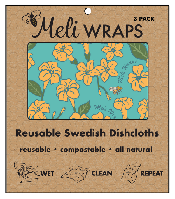 Set of 3 beeswax wraps in small, medium, and large sizes from the Puakenikeni & Bee Gift Set