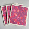 Purple Mushroom Swedish Dish Cloths shown individually to display the print design