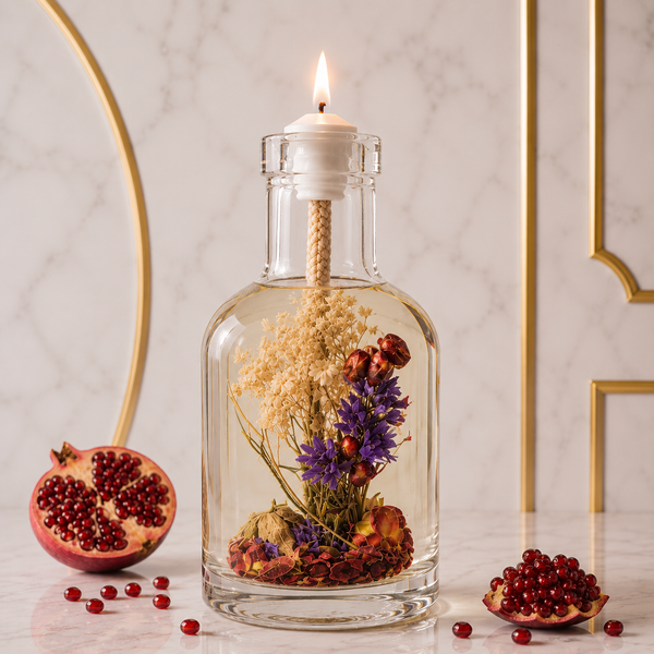 Persephone Fig & Pomegranate Refillable Oil Candle | Ritual Candle for Renewal