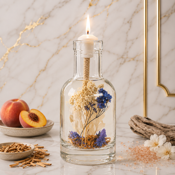 Zeus Refillable Ritual Oil Candle – White Peach & Sandalwood