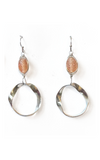 Pirouette recycled glass drop earrings in silver-plated brass, handcrafted by Fair Anita women artisans in India