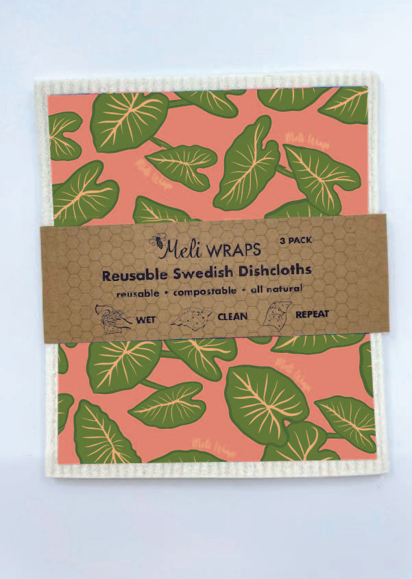 Beeswax wraps, cotton kitchen towels, and Swedish dishcloths from the Kalo Gift Set