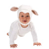 Baby White Sheep Halloween Costume with cotton pajama set and textured sheep hat