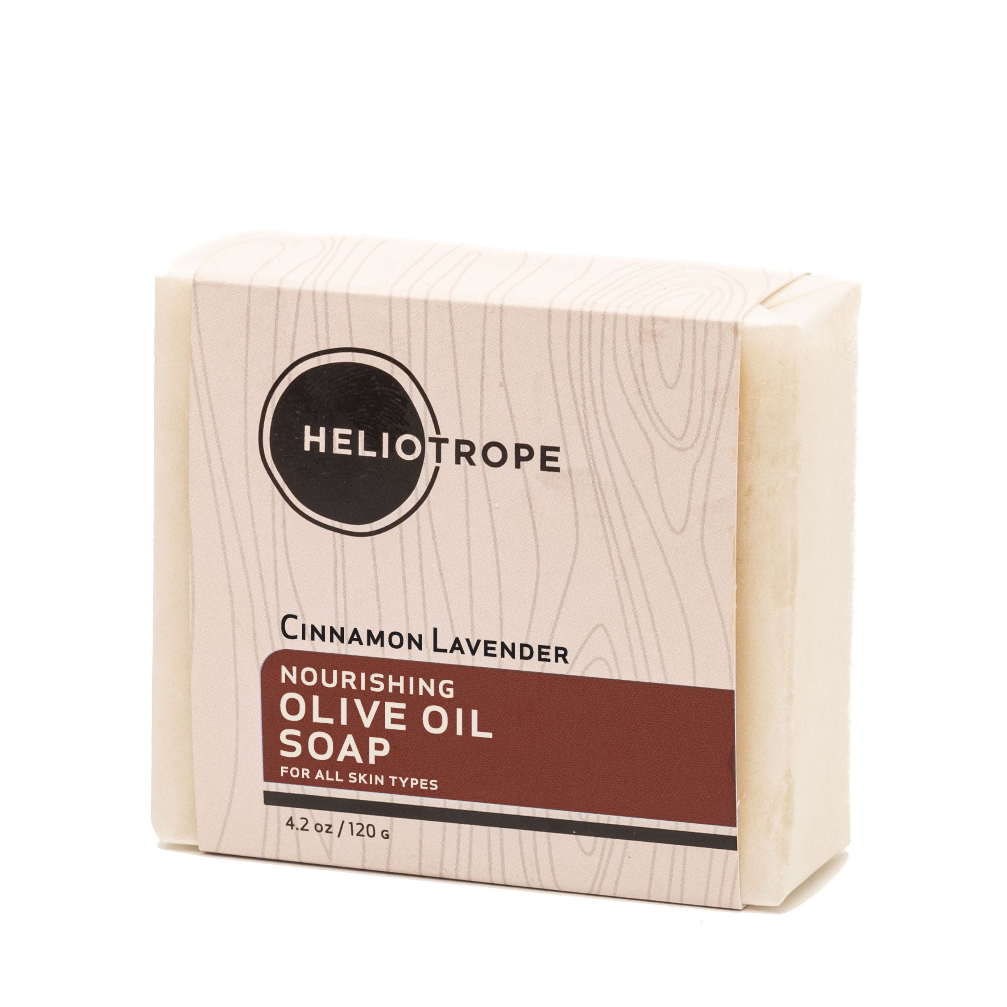 Heliotrope SF Cinnamon Lavender organic olive oil soap bar handcrafted in San Francisco