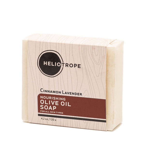 Heliotrope SF Cinnamon Lavender organic olive oil soap bar handcrafted in San Francisco
