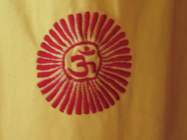 OMSutra Natraj yoga mat bag open showing fully lined interior and inner pocket