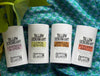 Close-up of grass-finished beef tallow deodorant stick, plastic-free and handcrafted