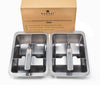 Ecozoi stainless steel ice cube trays 2 pack with easy release handle on white background