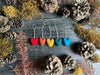 House of Moss wool heart ornaments set of 5 in rainbow colours
