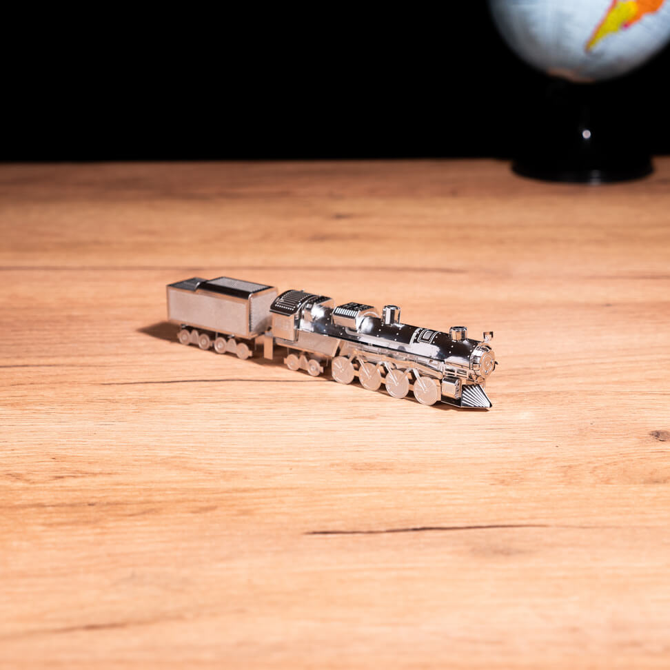 Assembled Polar Steel SE steam locomotive model on display
