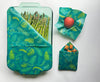 Meli Wraps reusable beeswax food wrap in fern print design, folded on a kitchen surface