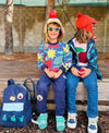 Recycled Cotton Kids Sweatshirt – Multicolor Pattern | Mon Coeur