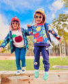 Recycled Cotton Kids Sweatshirt – Multicolor Pattern | Mon Coeur