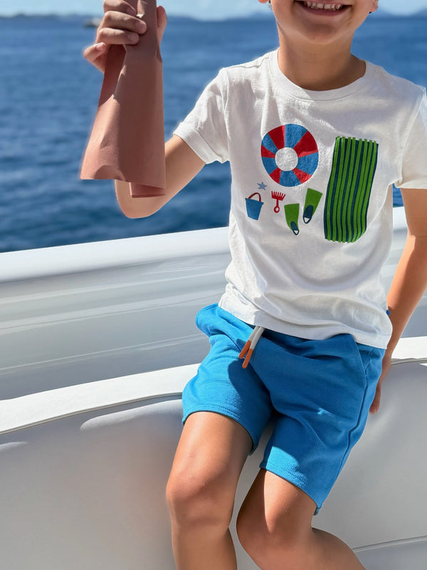 Recycled Cotton French Blue Kid Short