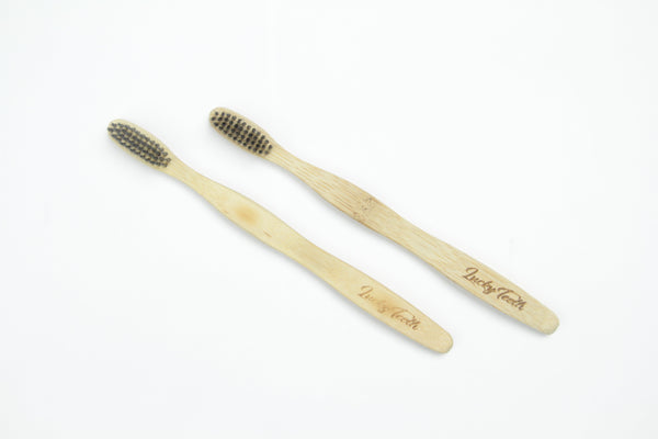 Bamboo Toothbrush With Charcoal Bristles - Soft Bristles, BPA and Phthalates Free