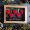 Amanita Red needle-felted wool heart ornaments, a Christmas gift idea from House of Moss