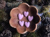 Set of five Mallow Pink felted wool hearts by House of Moss