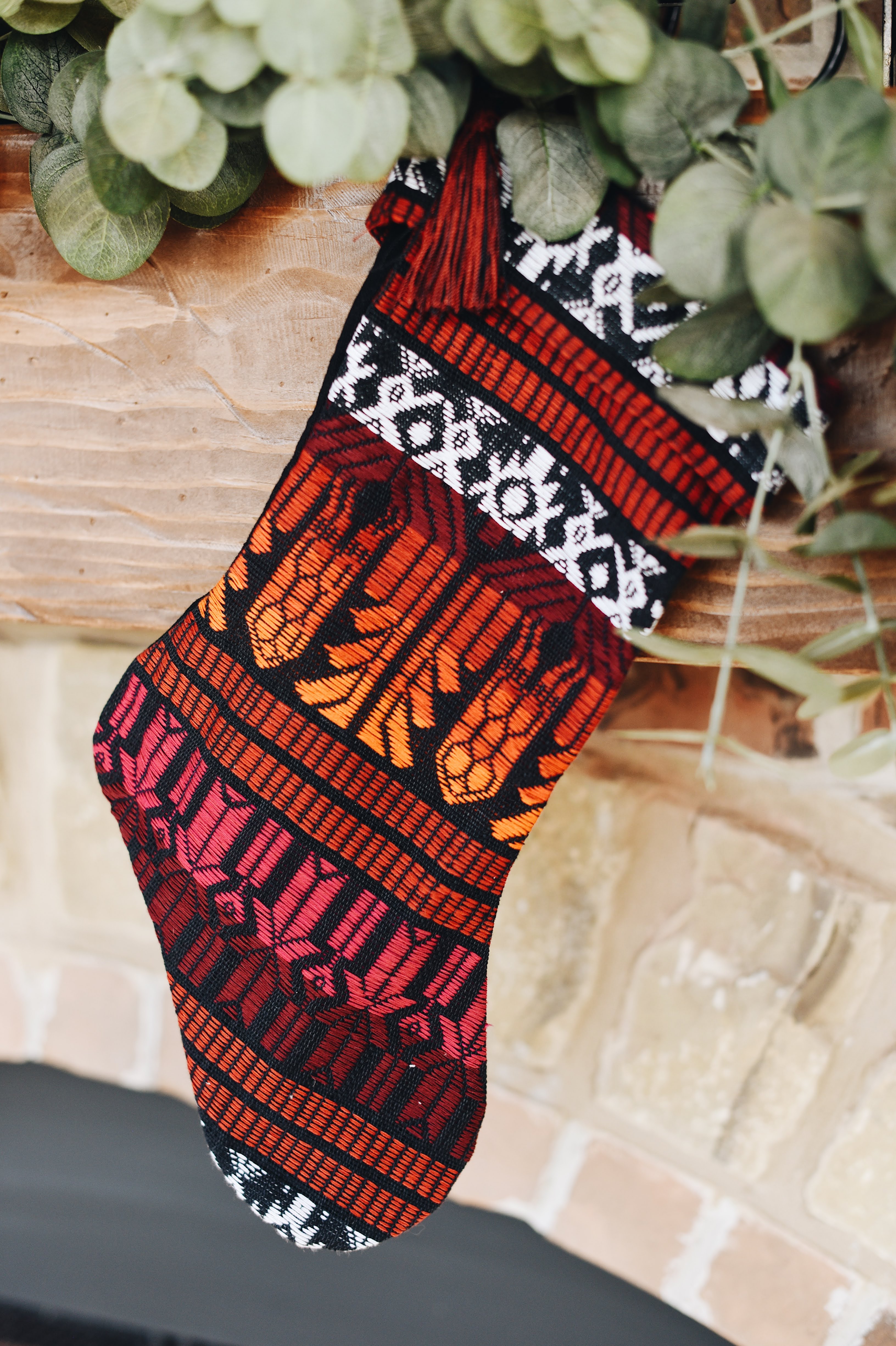 Eco-Friendly Guatemalan Brocade Christmas Stocking