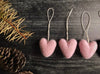 Mallow Pink needle-felted wool hearts from the set of 5