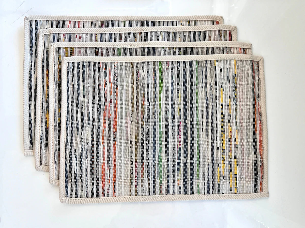 Reversible Upcycled Plastic Placemats – Set of 4 | Eco-Friendly Table Mats